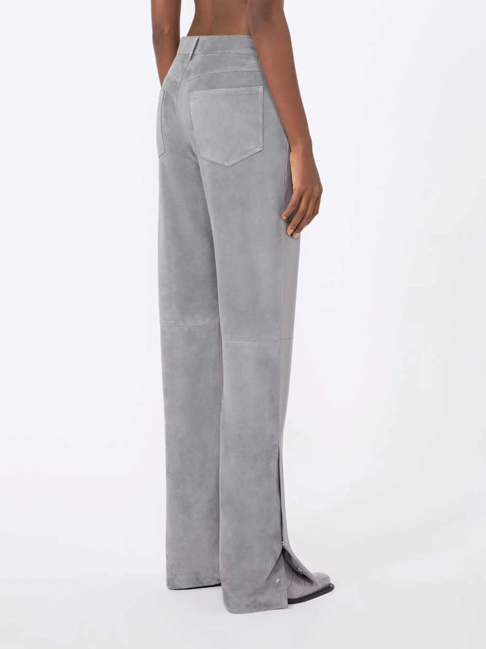 Sportmax Women 5-Pocket Leather And Suede Trousers – Medium Grey SPORTMAX