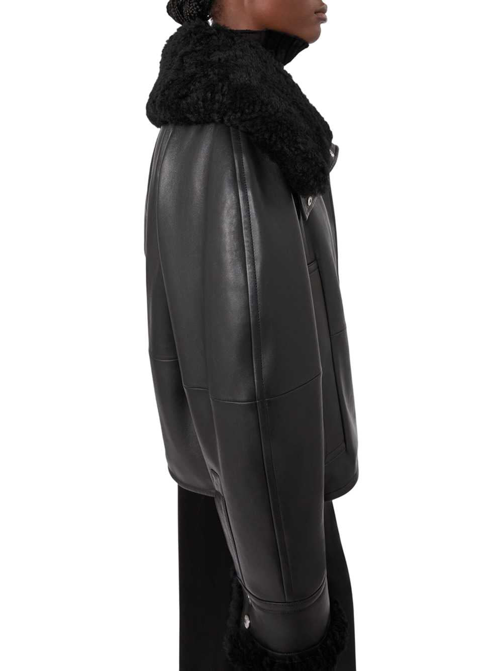 Sportmax Women Padded Leather Jacket - Black SPORTMAX