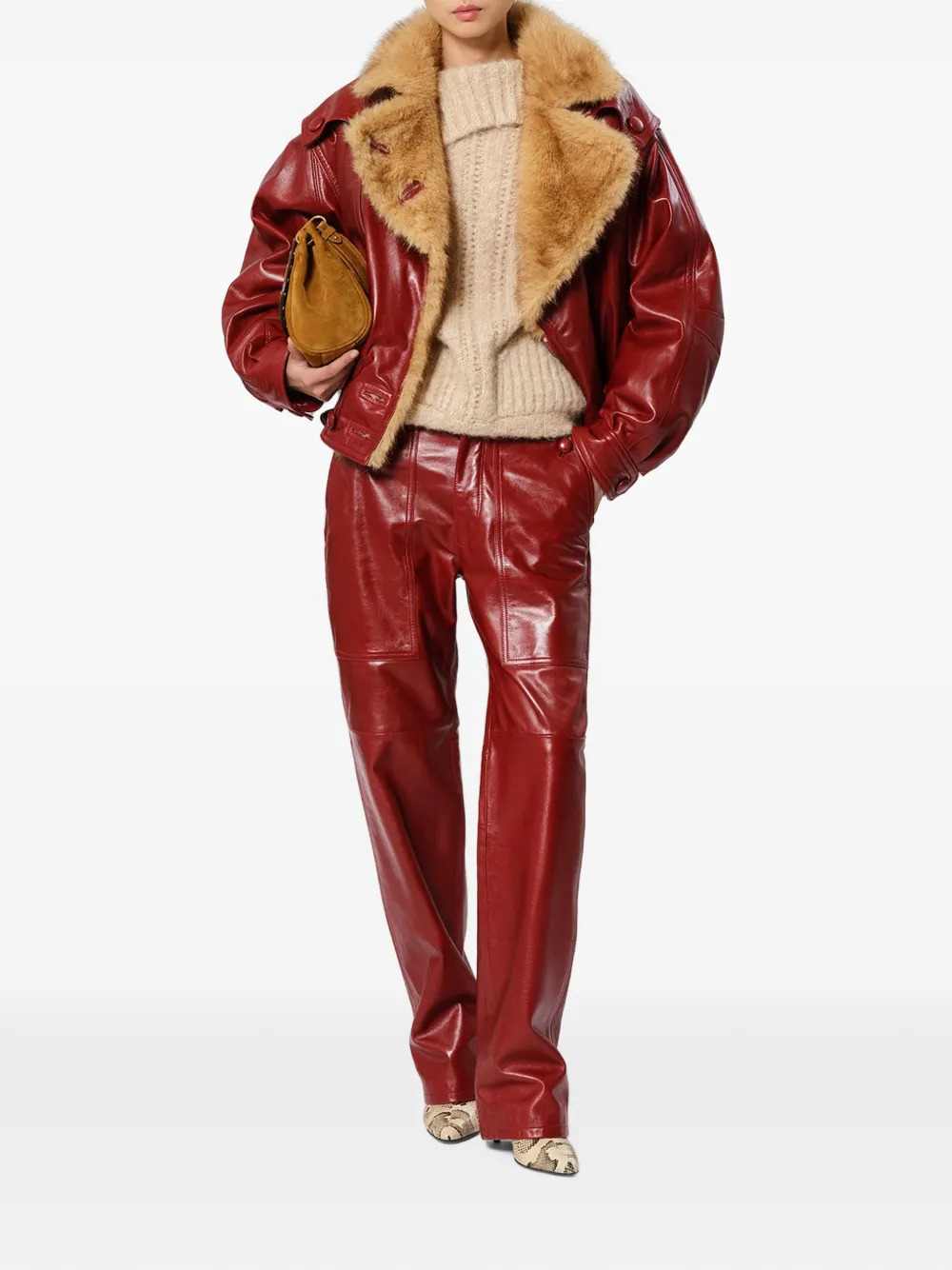 Marant Women Valka Leather Trousers ISABEL MARANT
