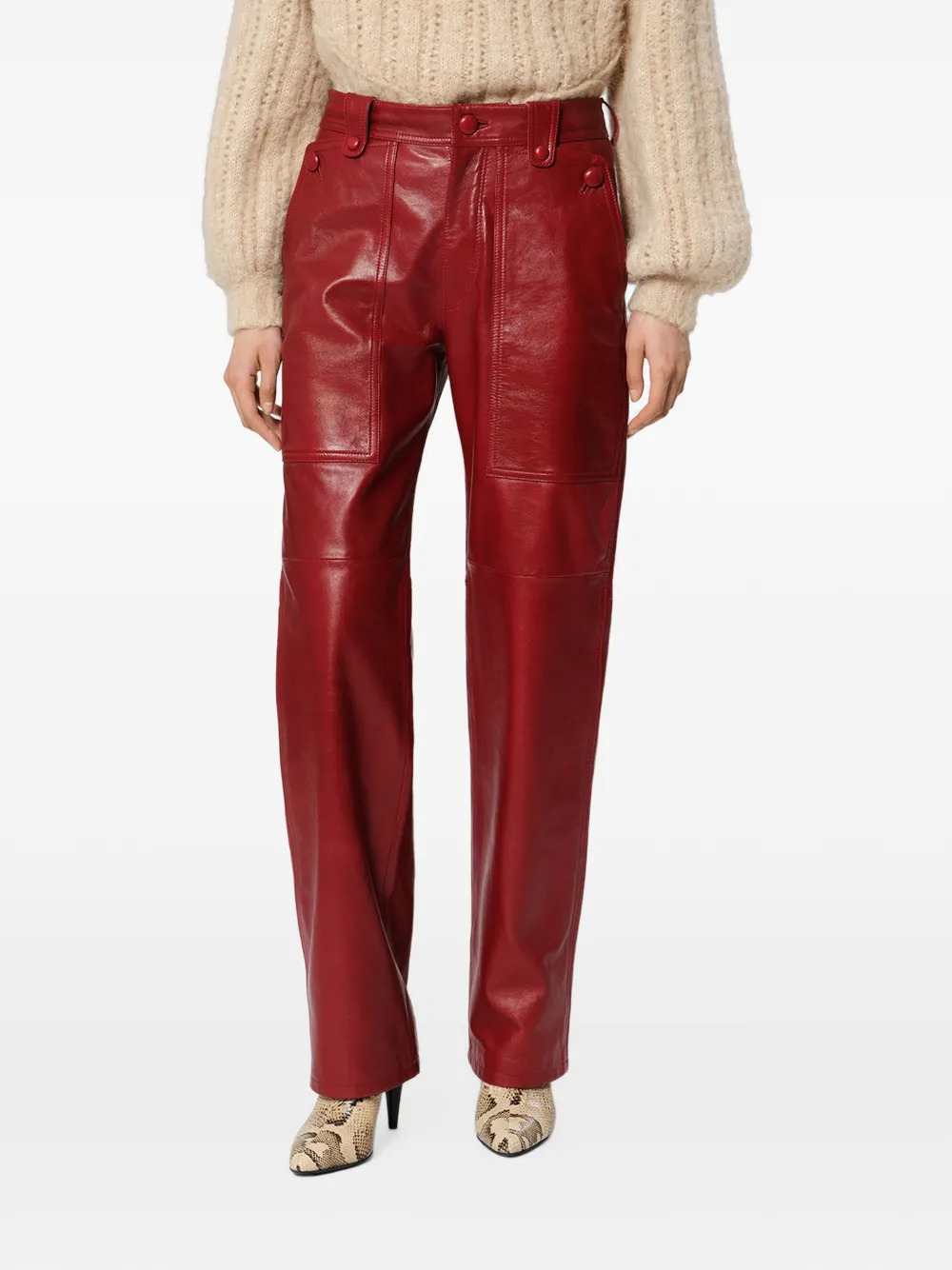 Marant Women Valka Leather Trousers ISABEL MARANT