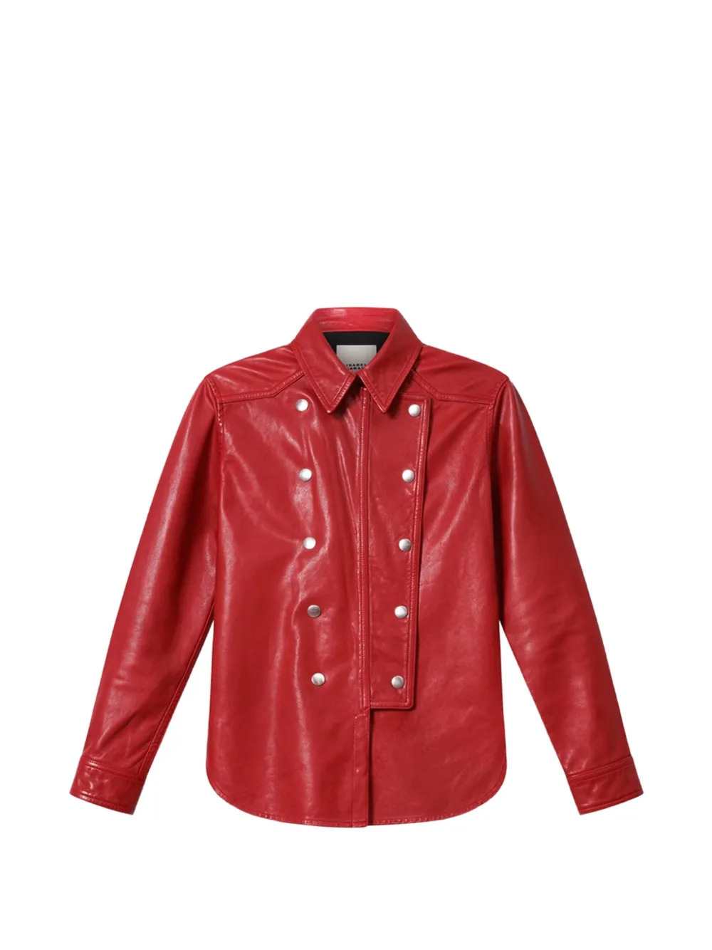 Marant Women Valdy Snap-Button Leather Shirt ISABEL MARANT