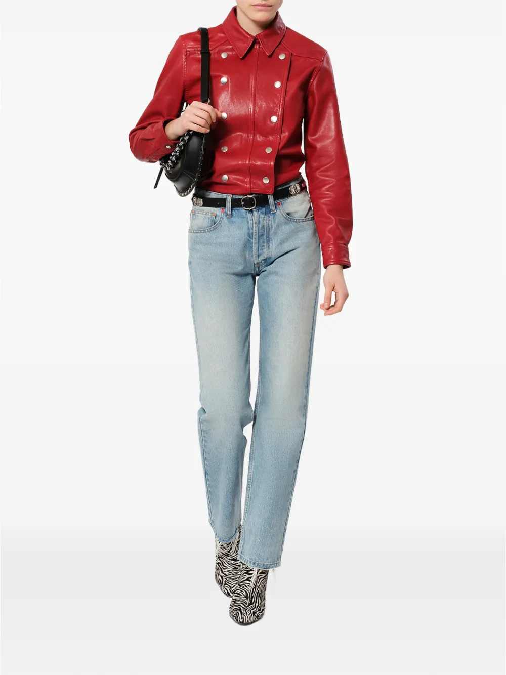 Marant Women Valdy Snap-Button Leather Shirt ISABEL MARANT