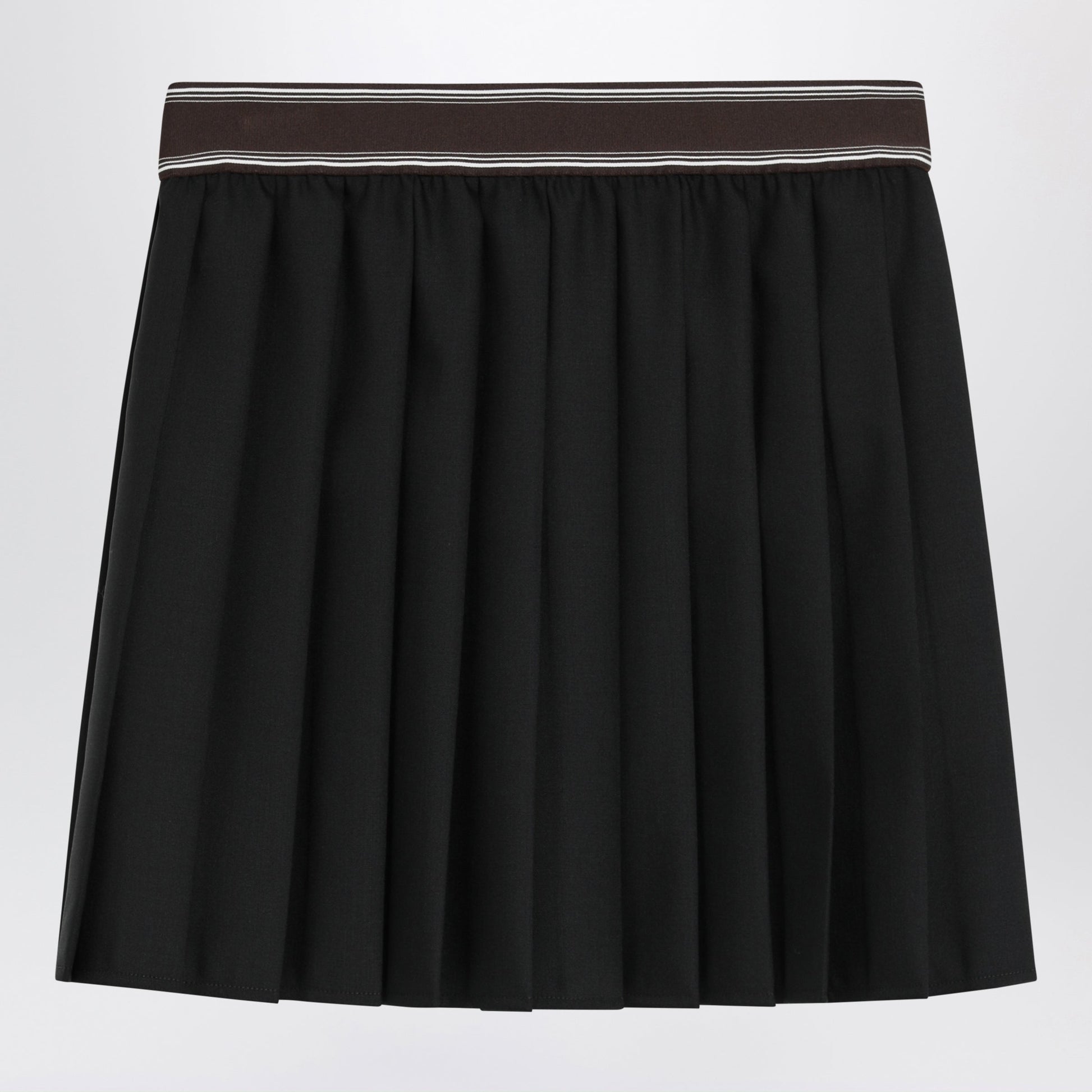 Versace Black Wool And Mohair Pleated Mini Skirt Women VERSACE
