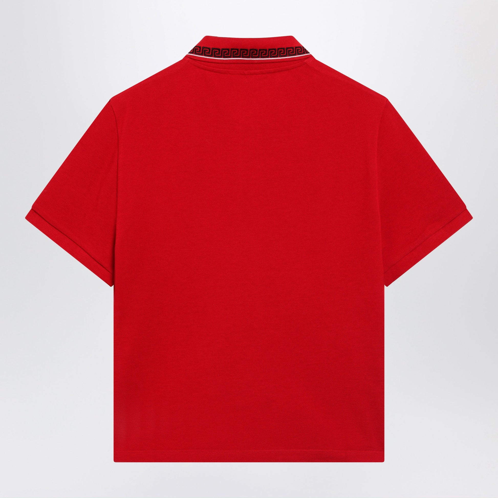 Versace Lipstick Red Cotton Pique Polo With Embroidered Logo Women VERSACE