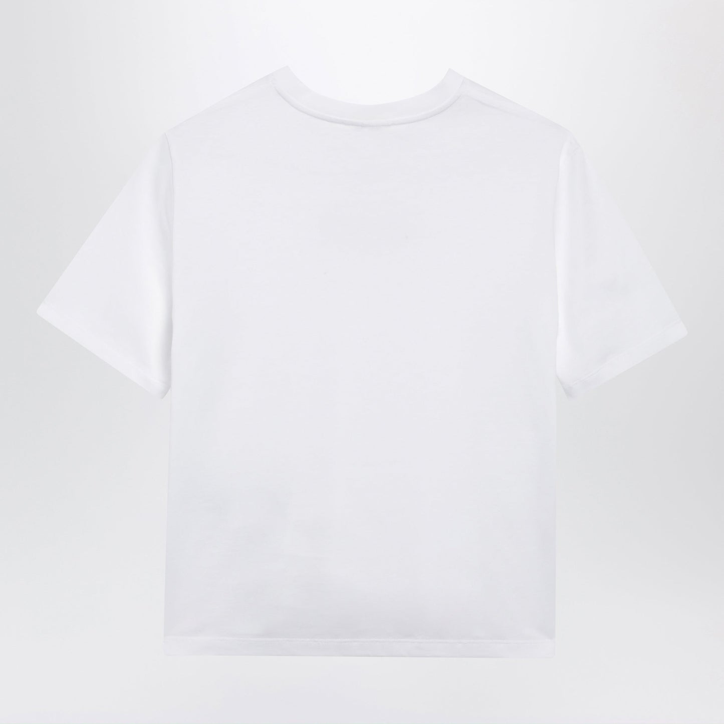 Versace Slim Cotton Jersey T-Shirt With Embroidered Logo, White Women VERSACE