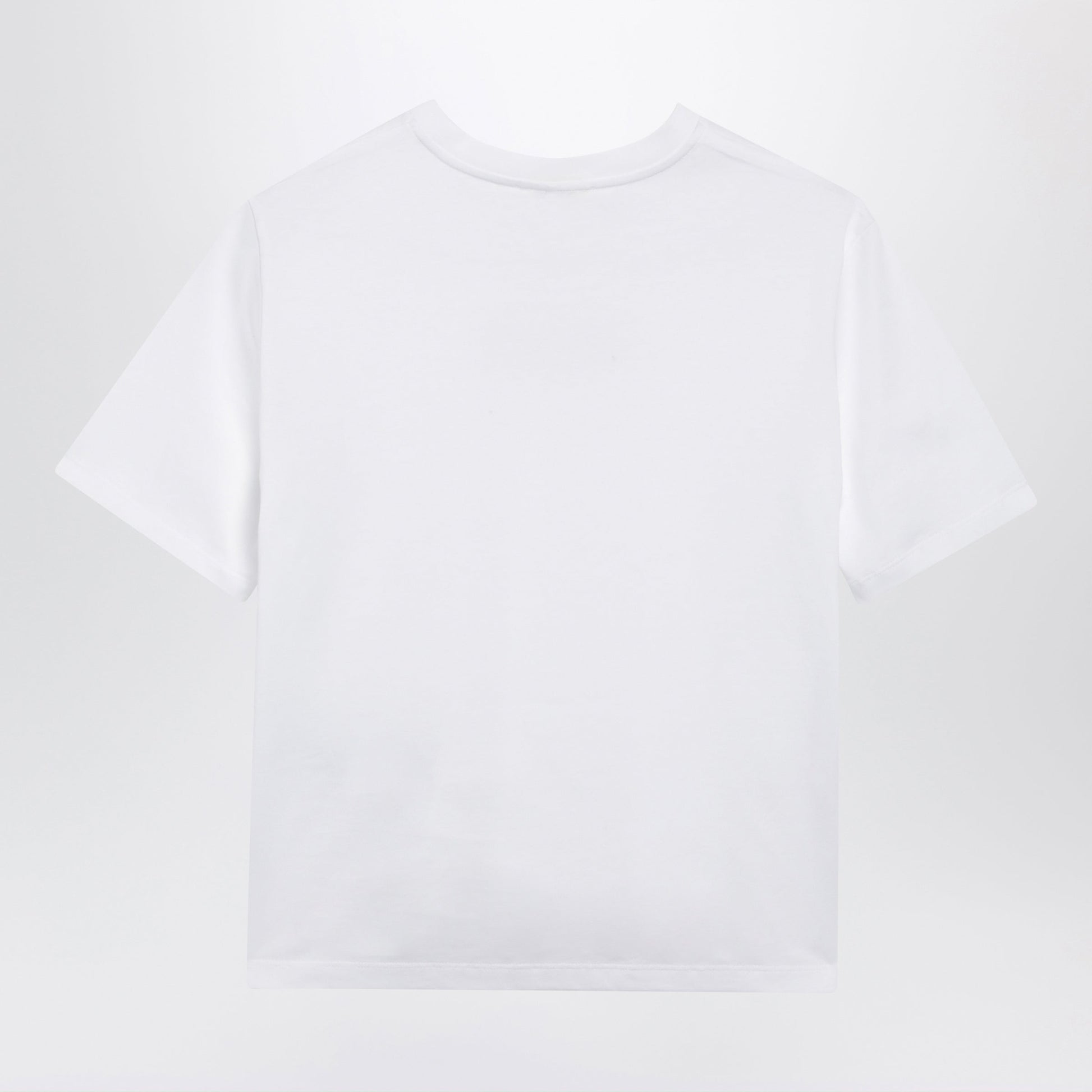 Versace Slim Cotton Jersey T-Shirt With Embroidered Logo, White Women VERSACE