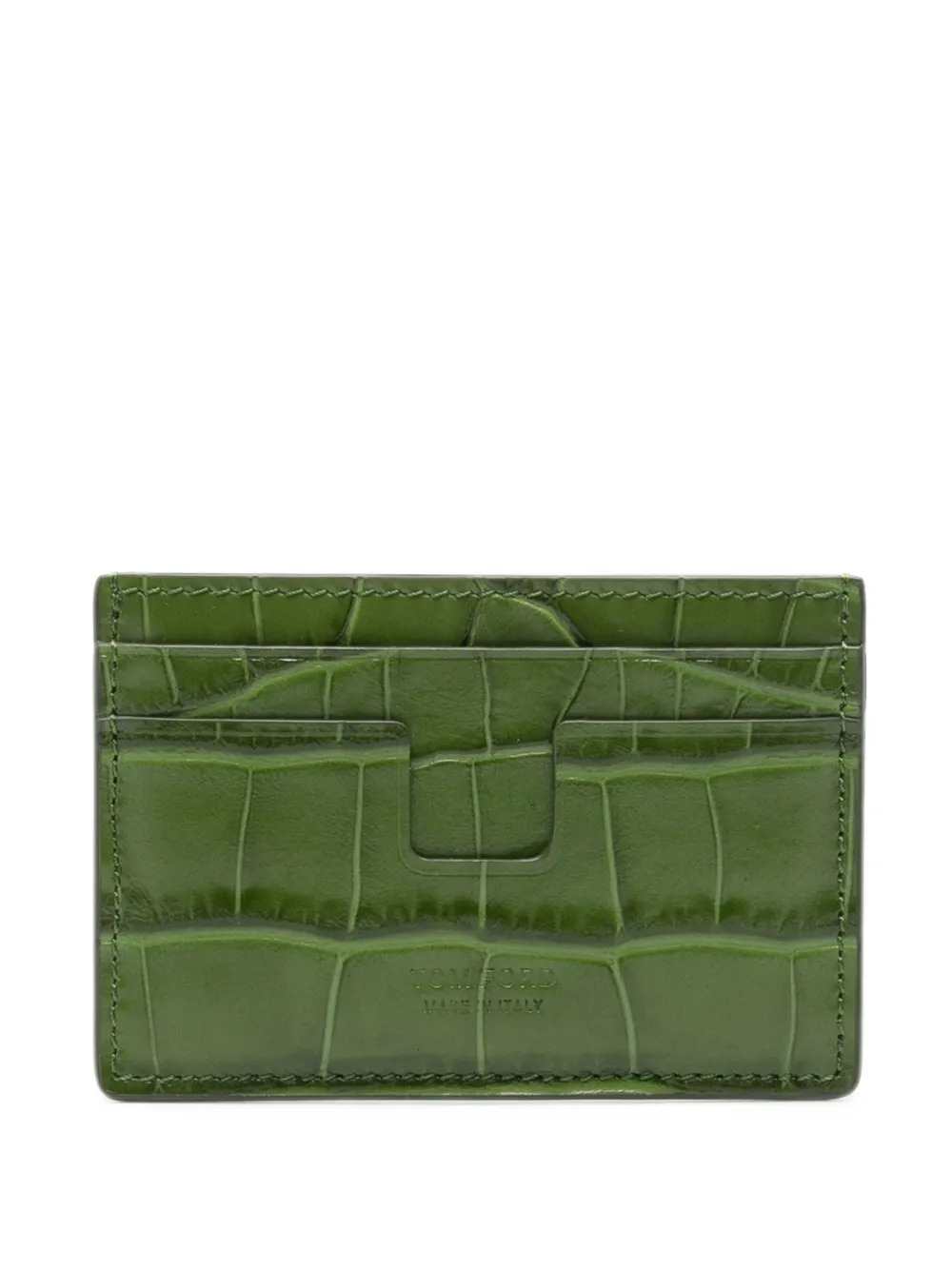 Tom Ford Men T Line Card Holder With Crocodile Effect TOM FORD