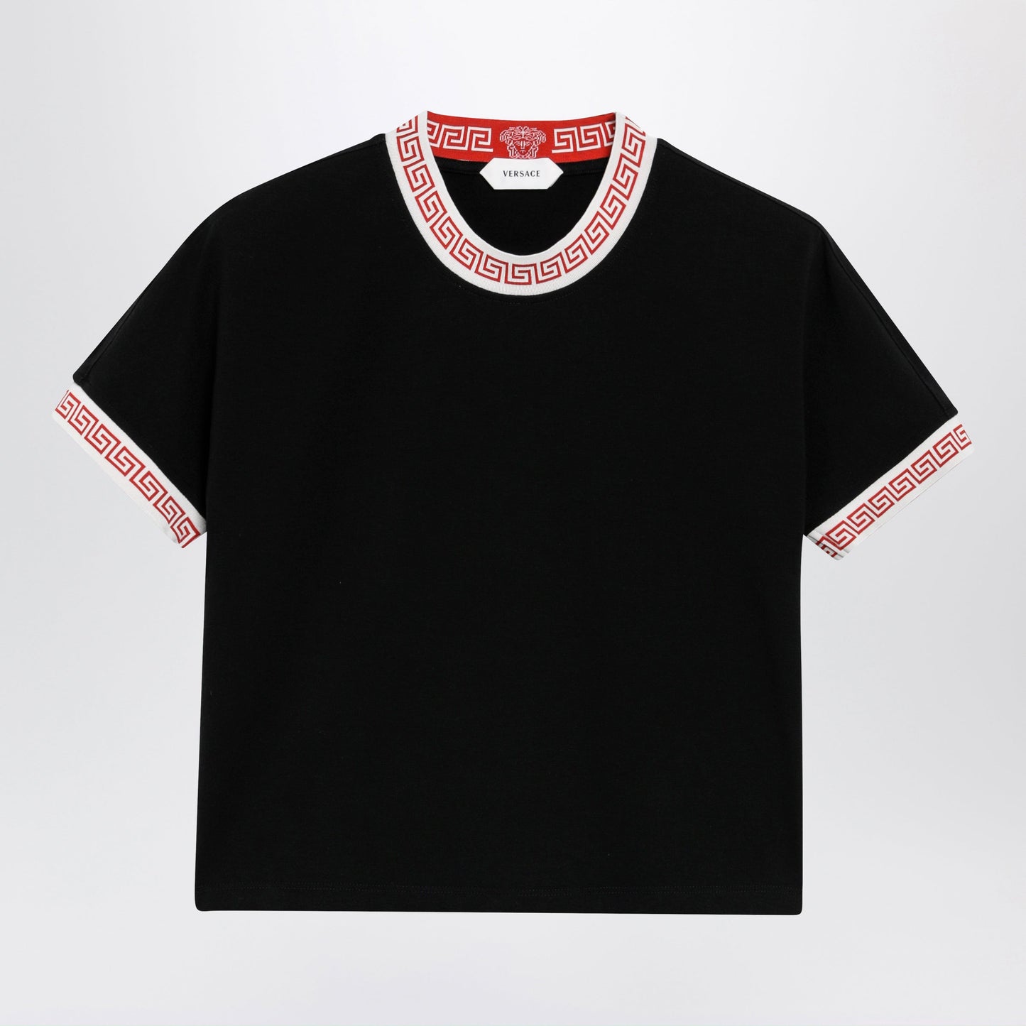 Versace Black Stretch Cotton Jersey T-Shirt Women VERSACE