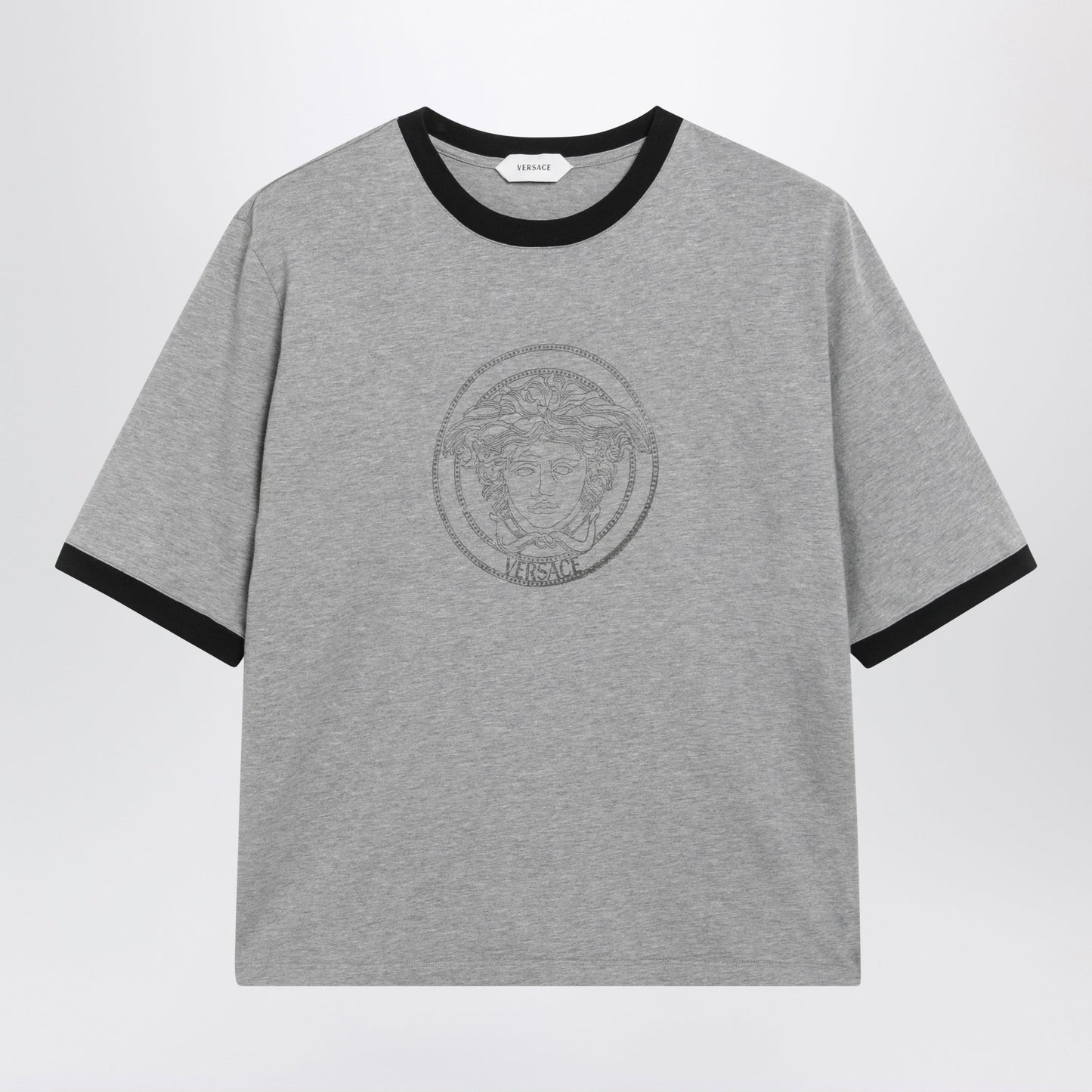 Versace Cotton Jersey T-Shirt With Printed Logo Women VERSACE