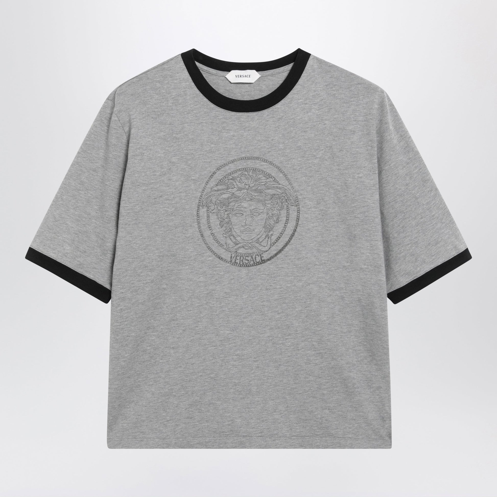Versace Cotton Jersey T-Shirt With Printed Logo Women VERSACE