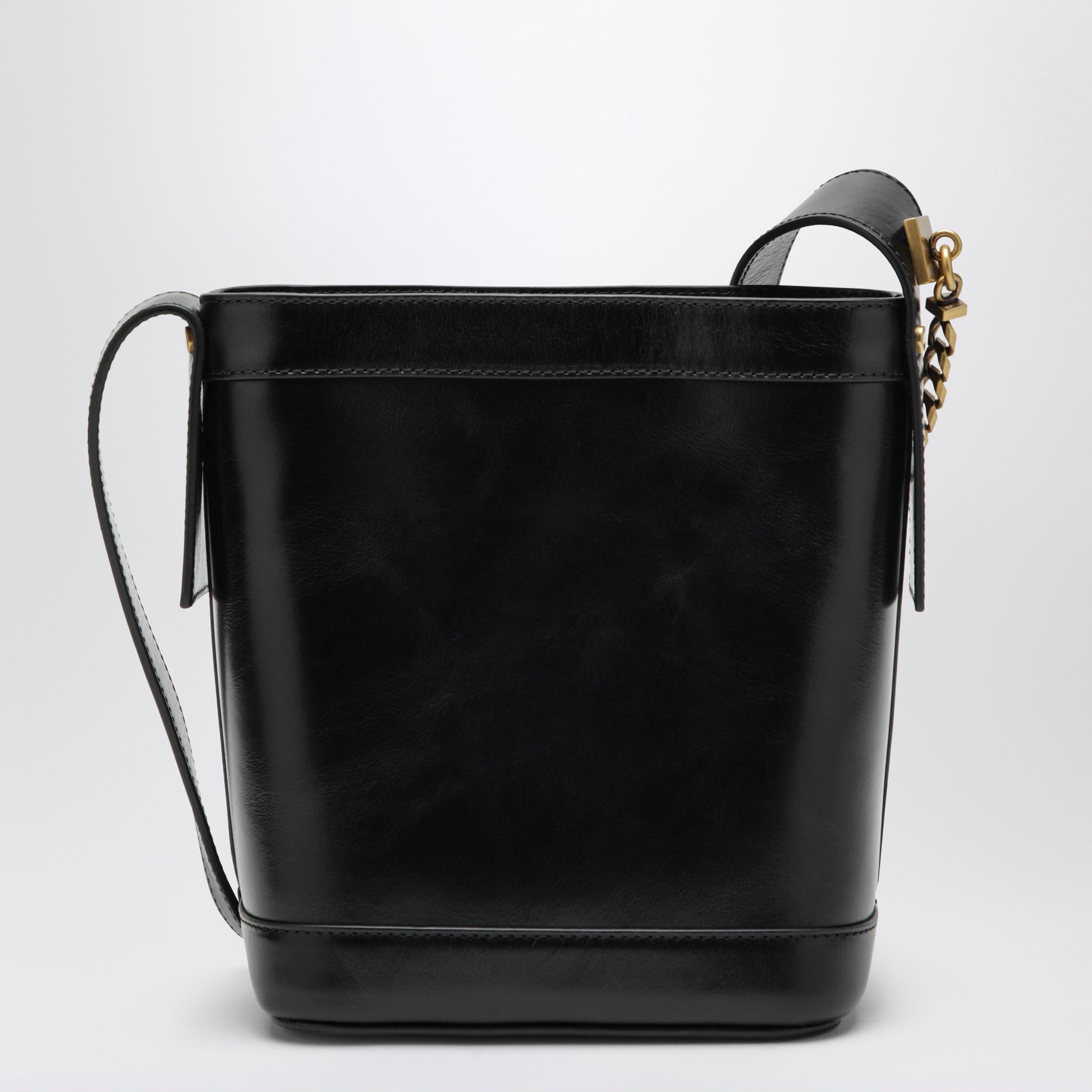 Versace Black Leather Bucket Bag Women VERSACE