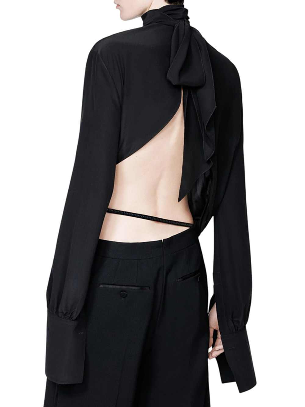 Tom Ford Women Washed Silk Tuxedo-Style Jumpsuit With Belt Detail TOM FORD