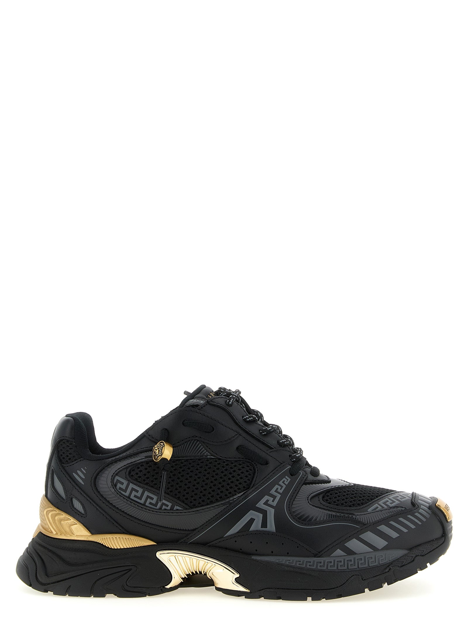 Versace Men Mesh And Leather Sneakers VERSACE