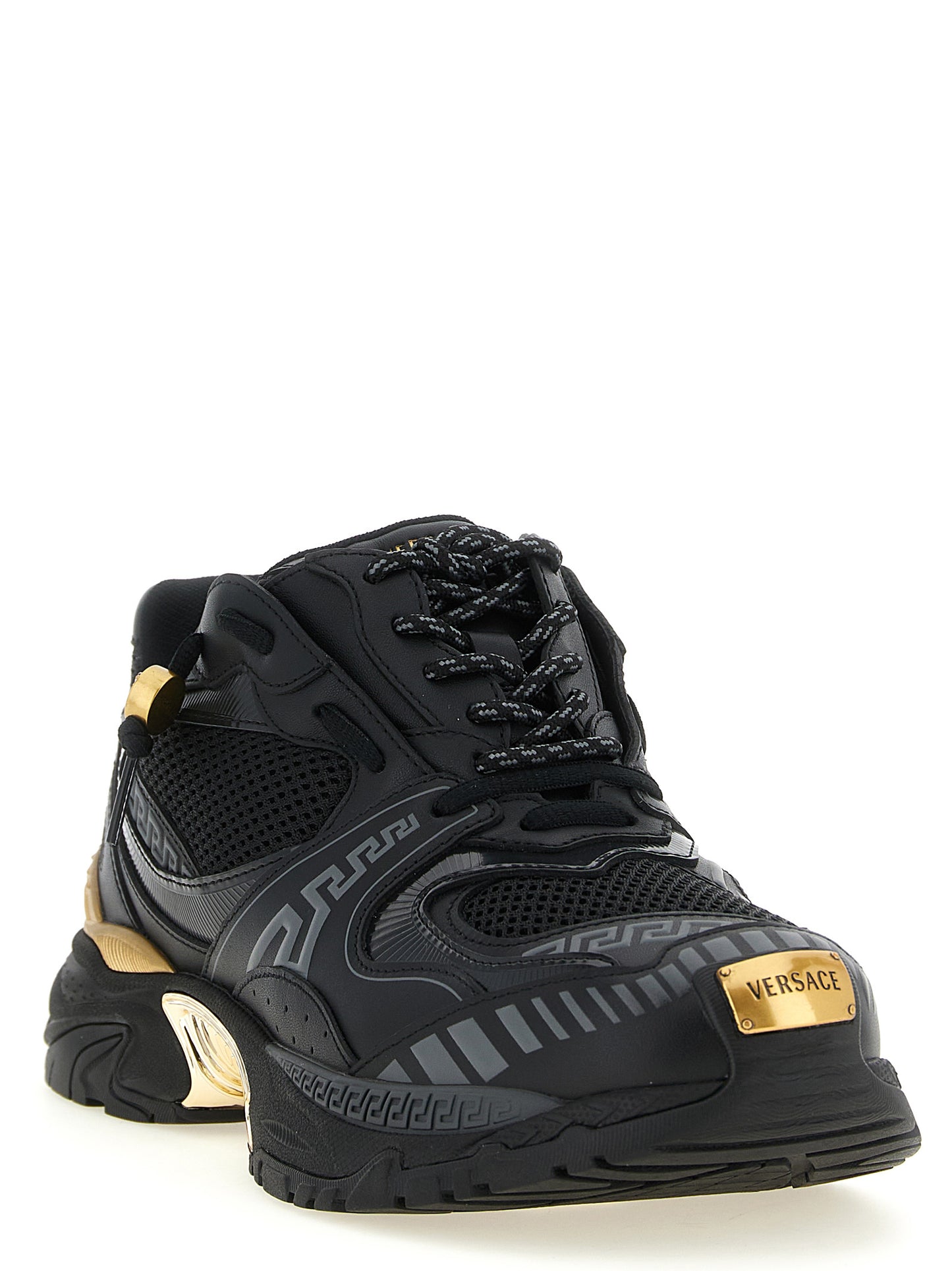 Versace Men Mesh And Leather Sneakers VERSACE