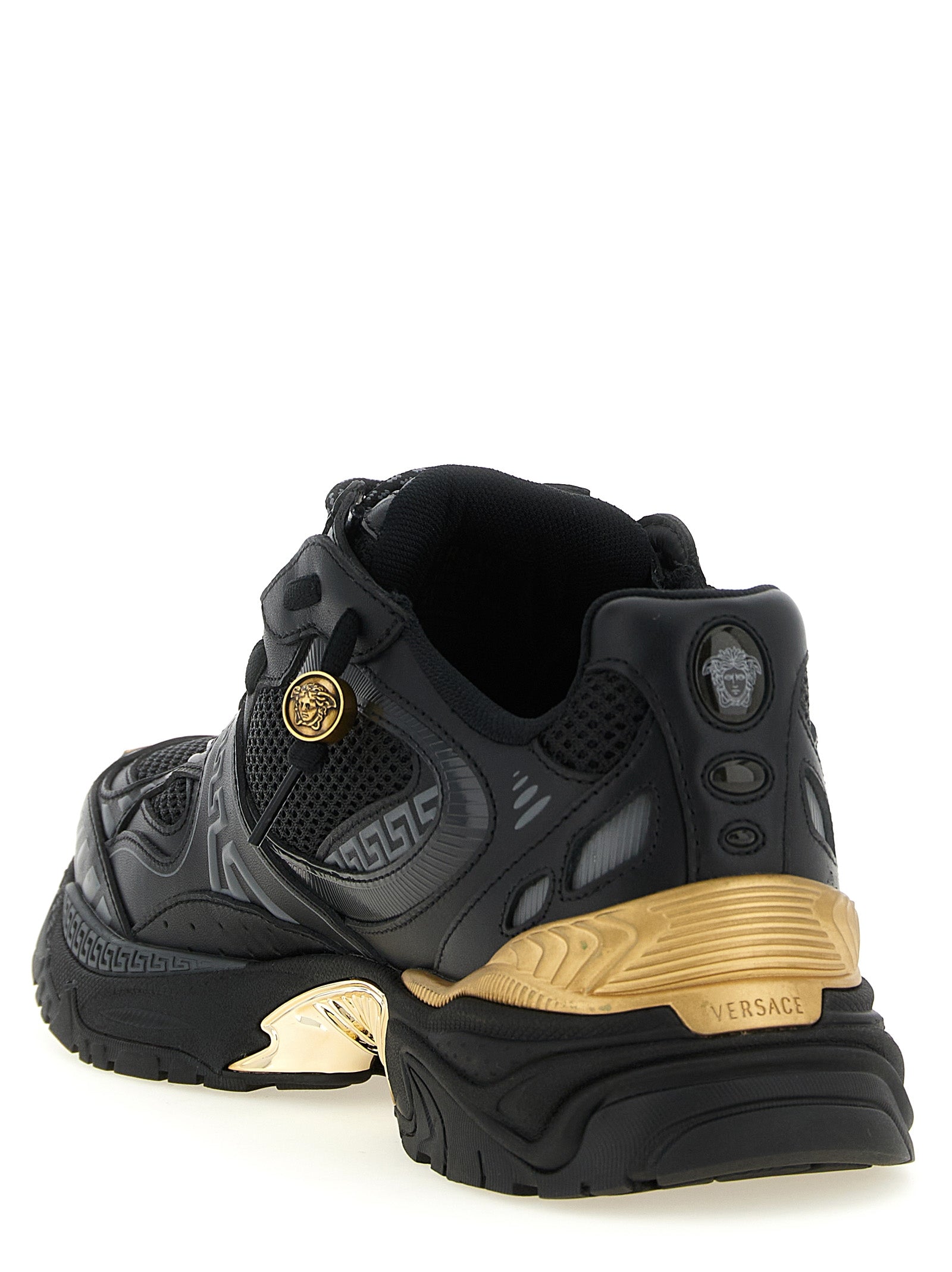 Versace Men Mesh And Leather Sneakers VERSACE