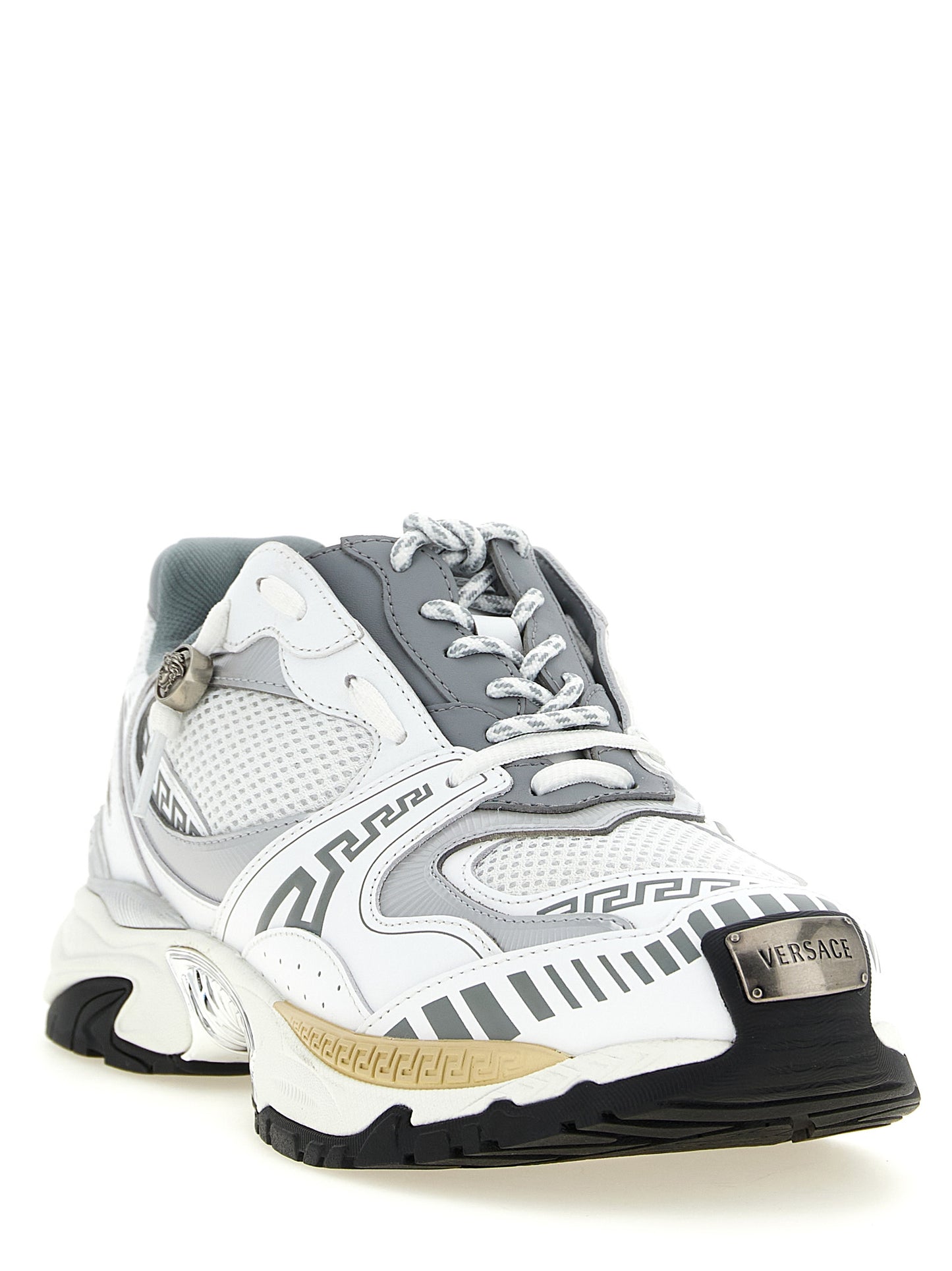 Versace Men 'Icaro' Mesh And Leather Fabric Sneakers VERSACE