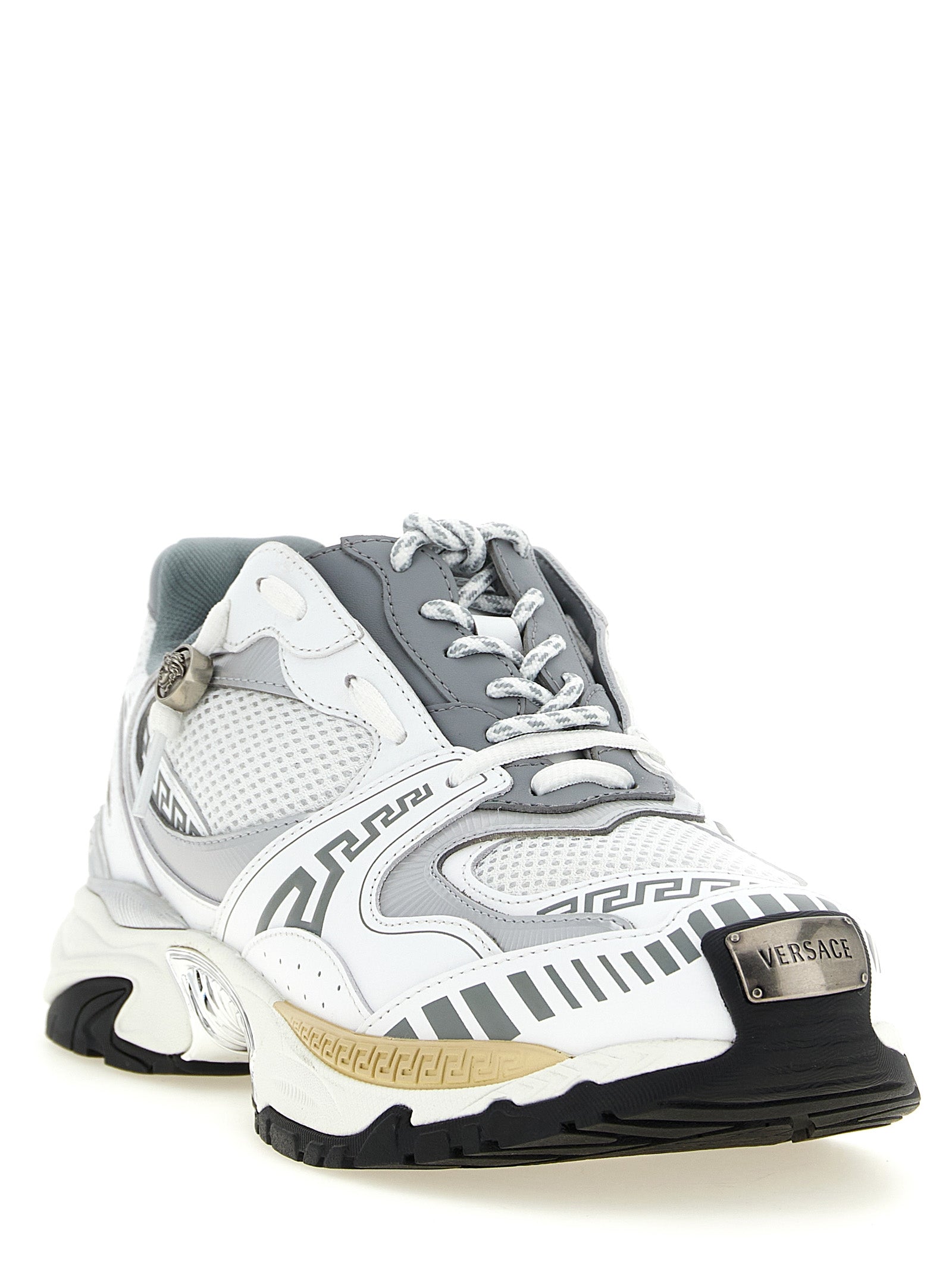 Versace Men 'Icaro' Mesh And Leather Fabric Sneakers VERSACE
