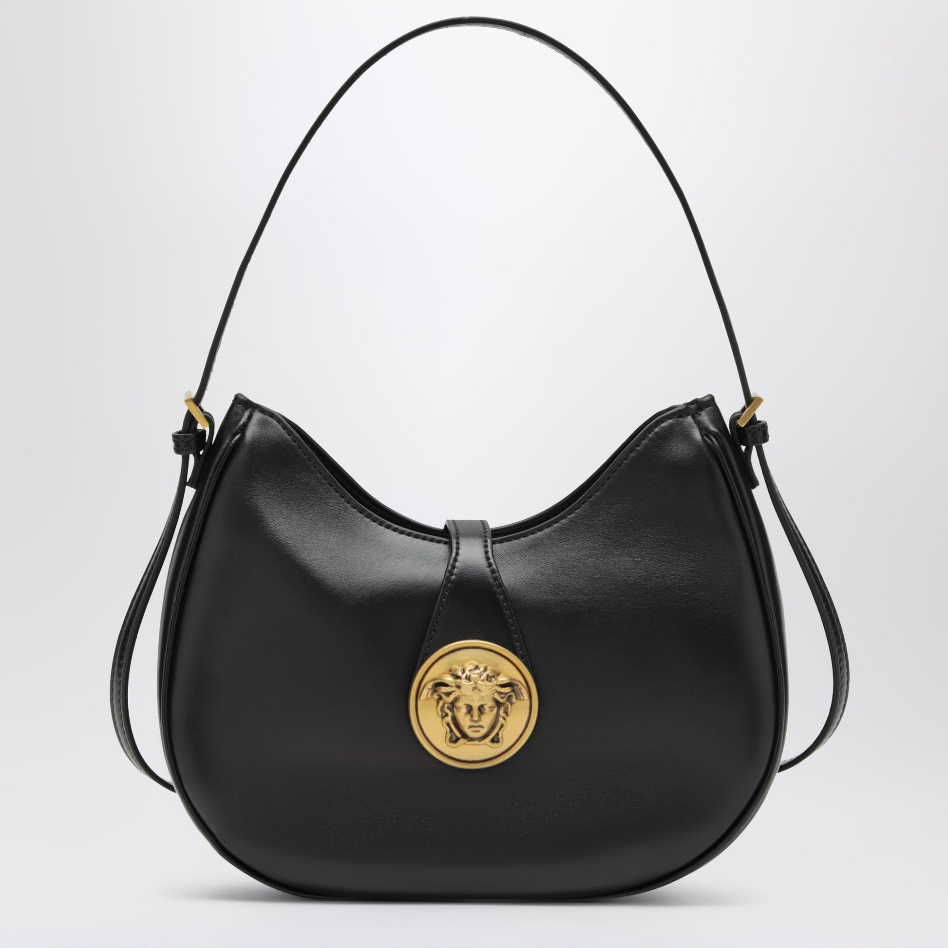 Versace Emblã¨Me Black Nappa Hobo Bag Women VERSACE