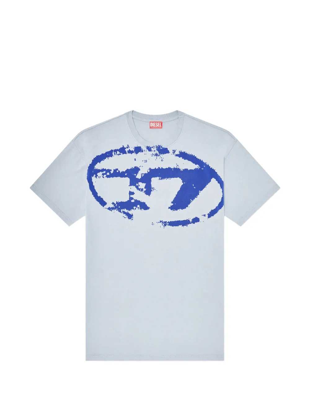 Diesel Men Distressed-Effect T-Shirt With Flocked Logo DIESEL