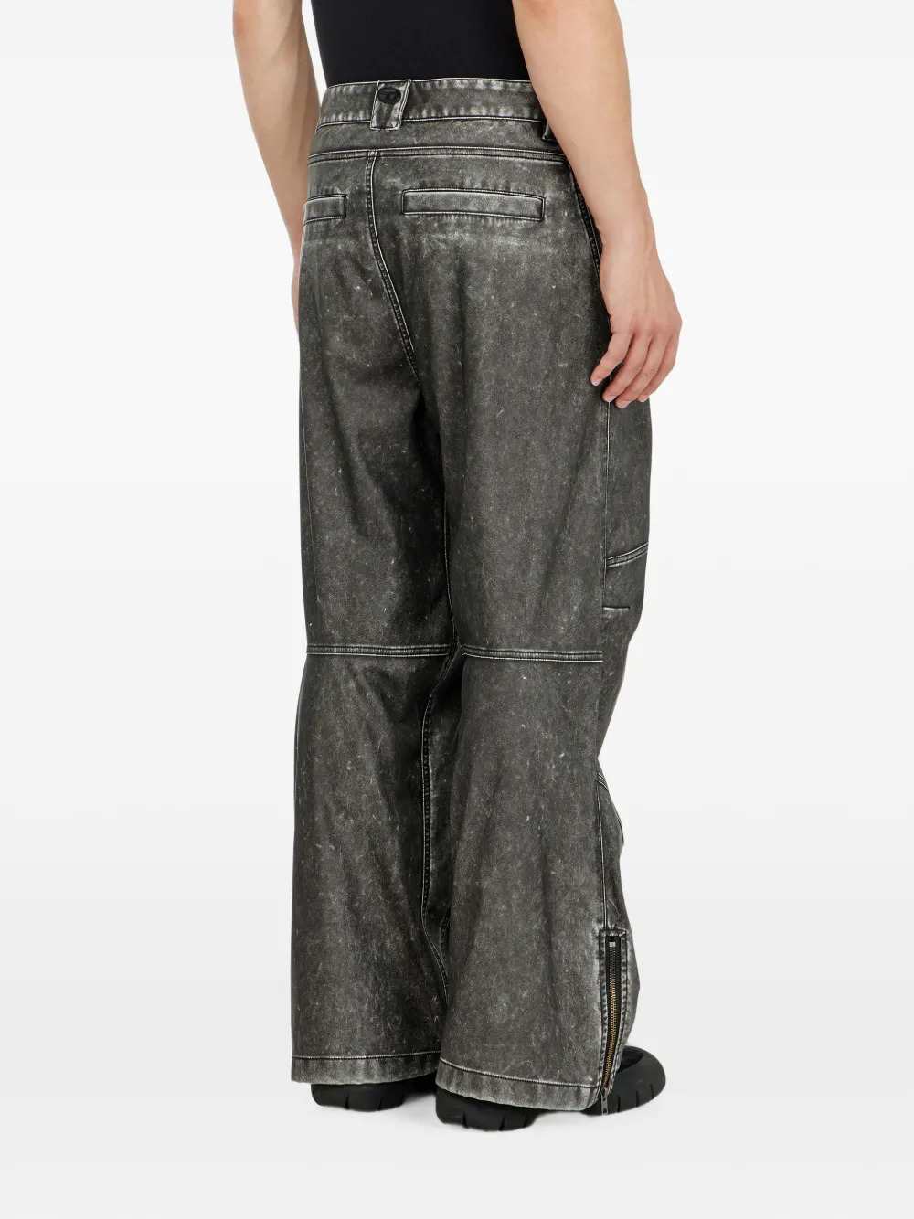 Diesel Men Distressed-Effect Bonded Fabric Trousers DIESEL