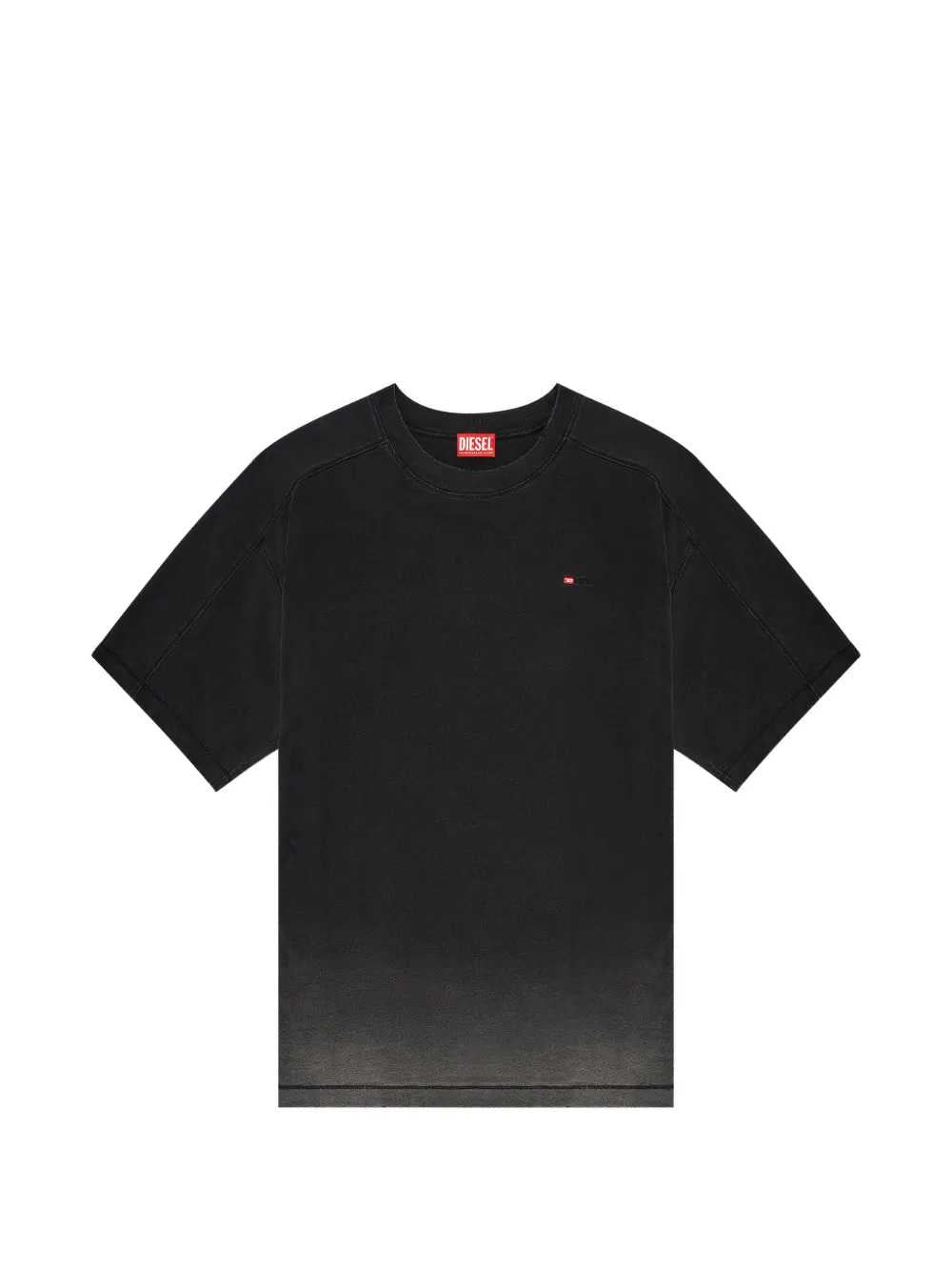 Diesel Men Cotton T-Shirt With A Gradient Effect DIESEL