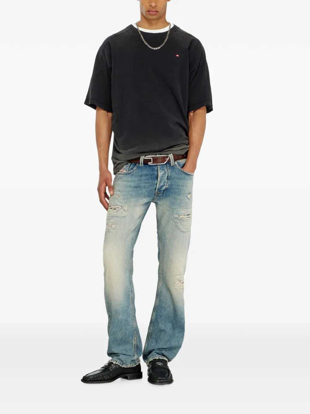 Diesel Men Cotton T-Shirt With A Gradient Effect DIESEL