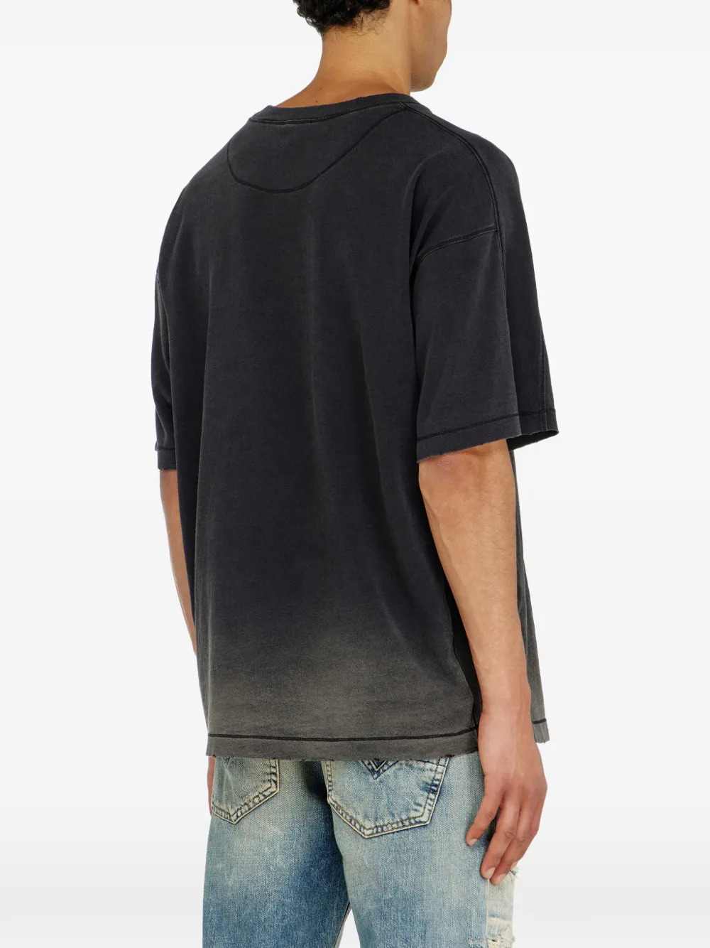 Diesel Men Cotton T-Shirt With A Gradient Effect DIESEL