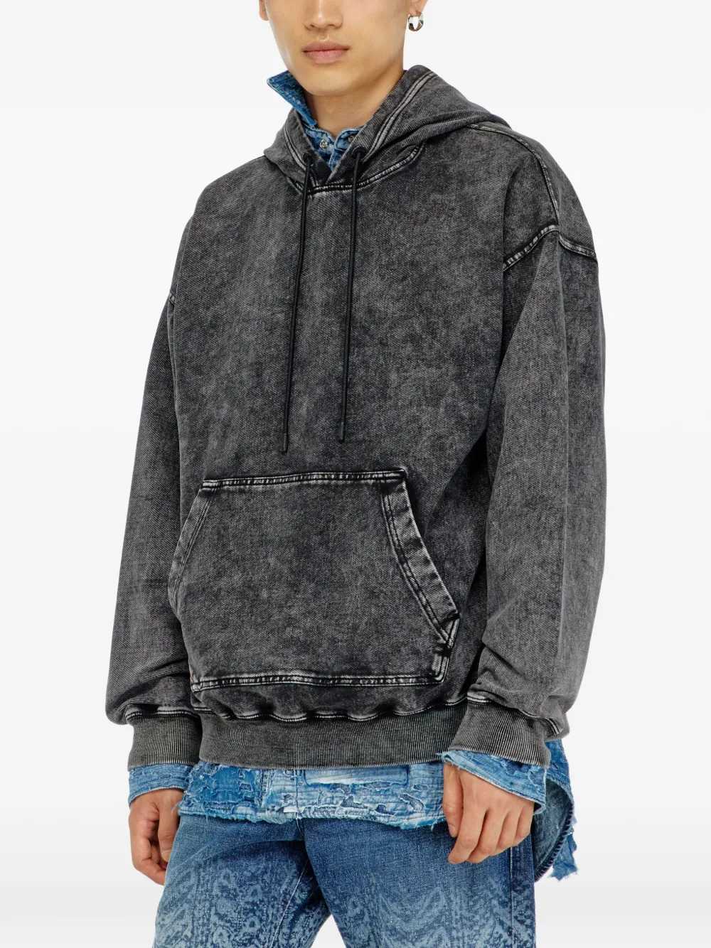 Diesel Men Denim-Effect Hooded Sweatshirt DIESEL