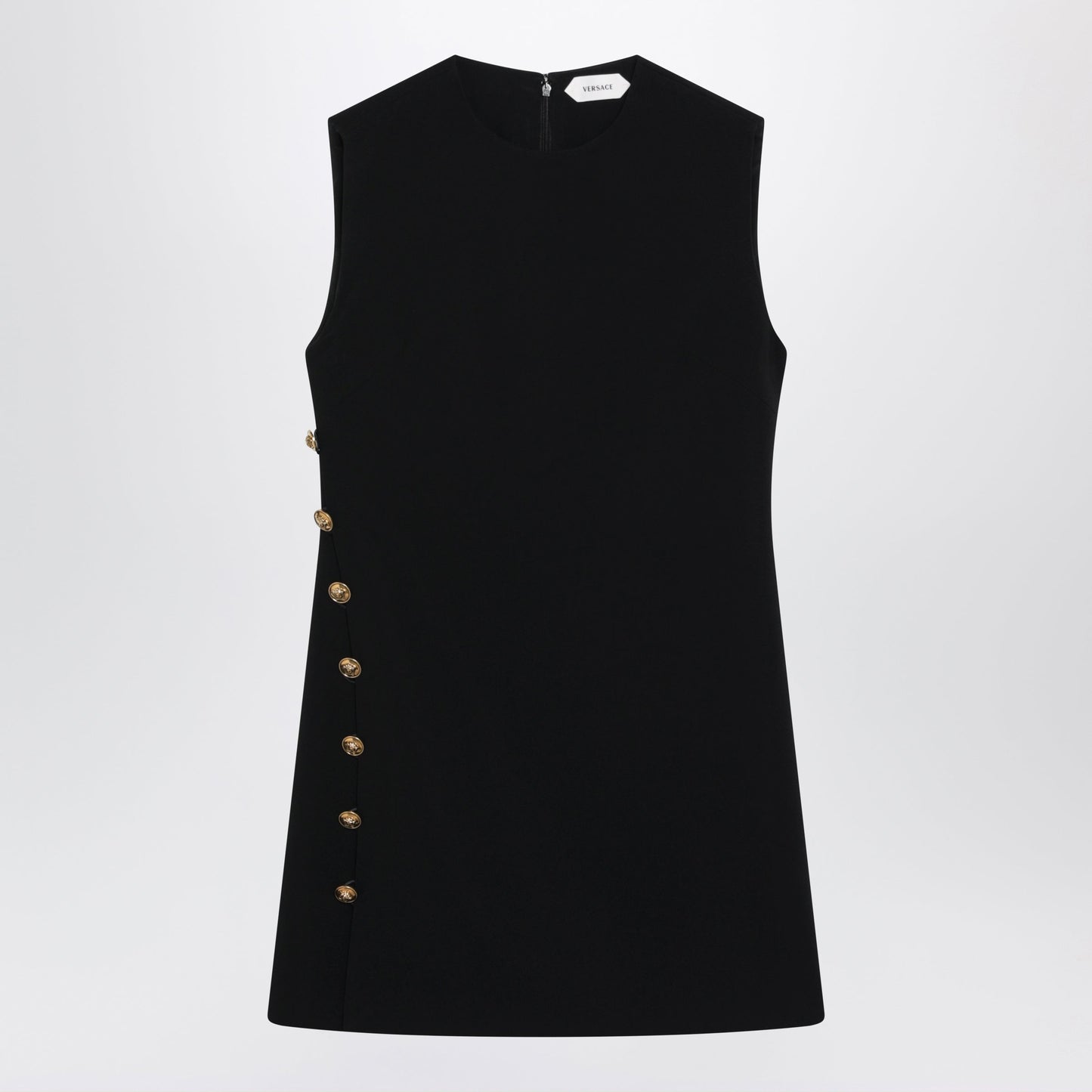 Versace Black Sleeveless Mini Dress In Stretch Viscose Women VERSACE