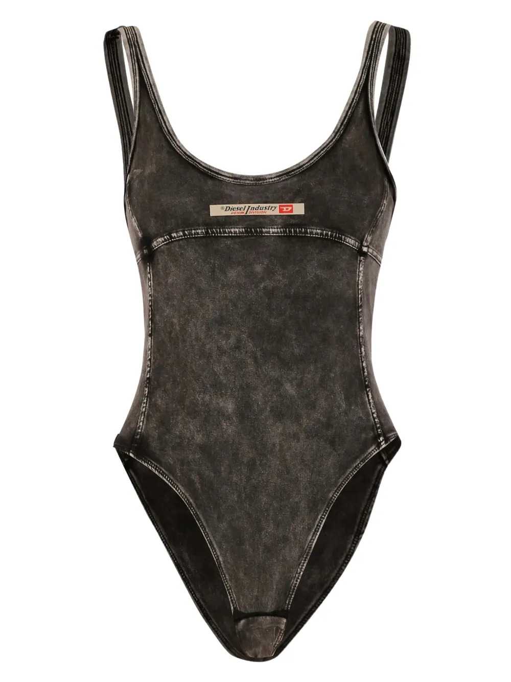 Diesel Women Phoebe-Dnm Bodysuit With Logo Appliqué DIESEL