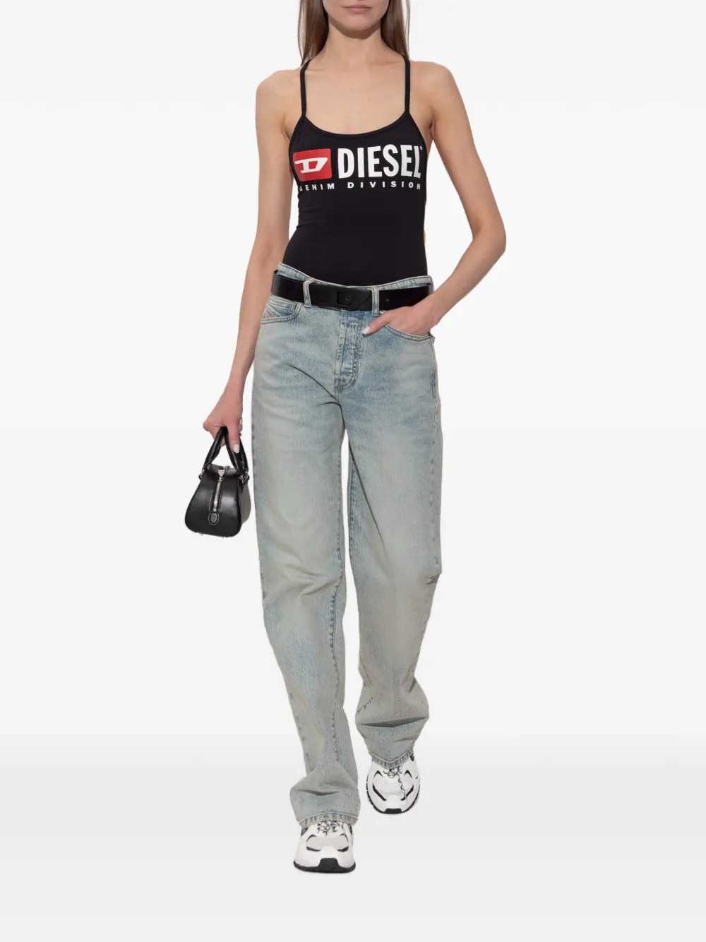 Diesel Women Cotton Bodysuit With T-Back Straps DIESEL