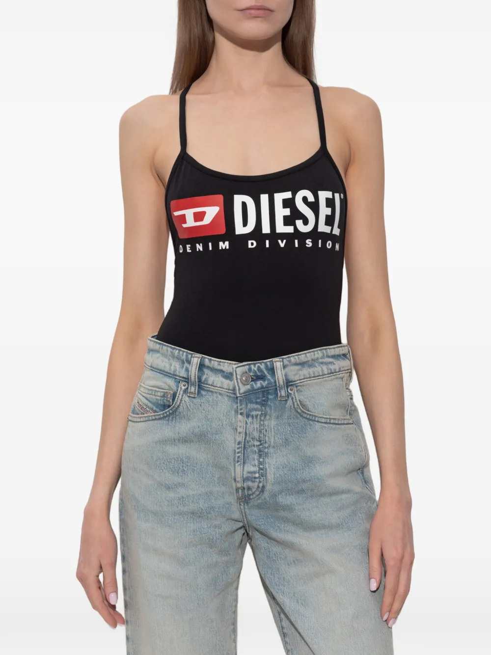 Diesel Women Cotton Bodysuit With T-Back Straps DIESEL