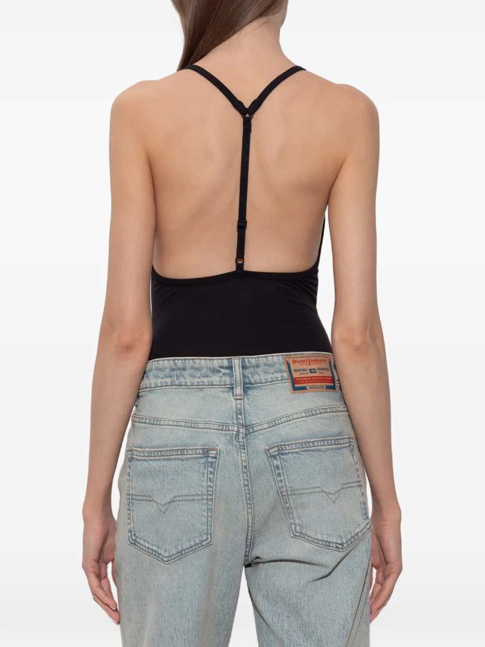 Diesel Women Cotton Bodysuit With T-Back Straps DIESEL