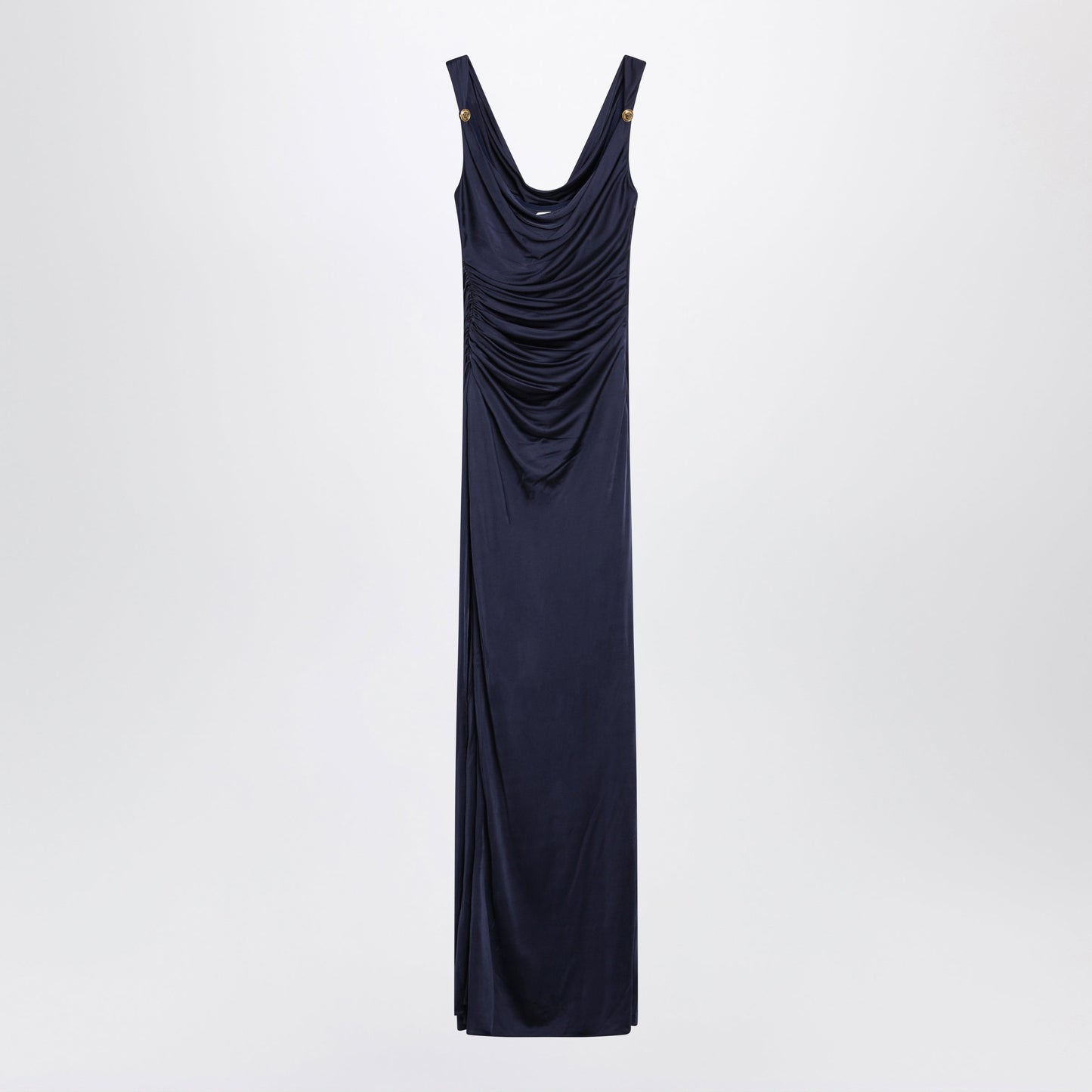 Versace Navy Blue Viscose Jersey Evening Dress Women VERSACE