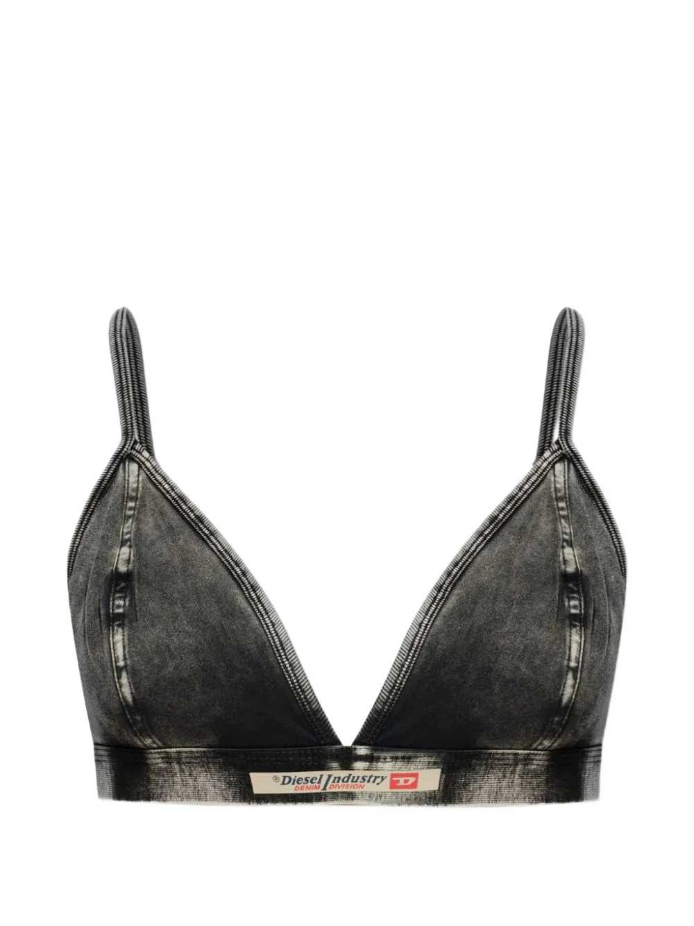 Diesel Women Denim-Effect Triangle Bra DIESEL