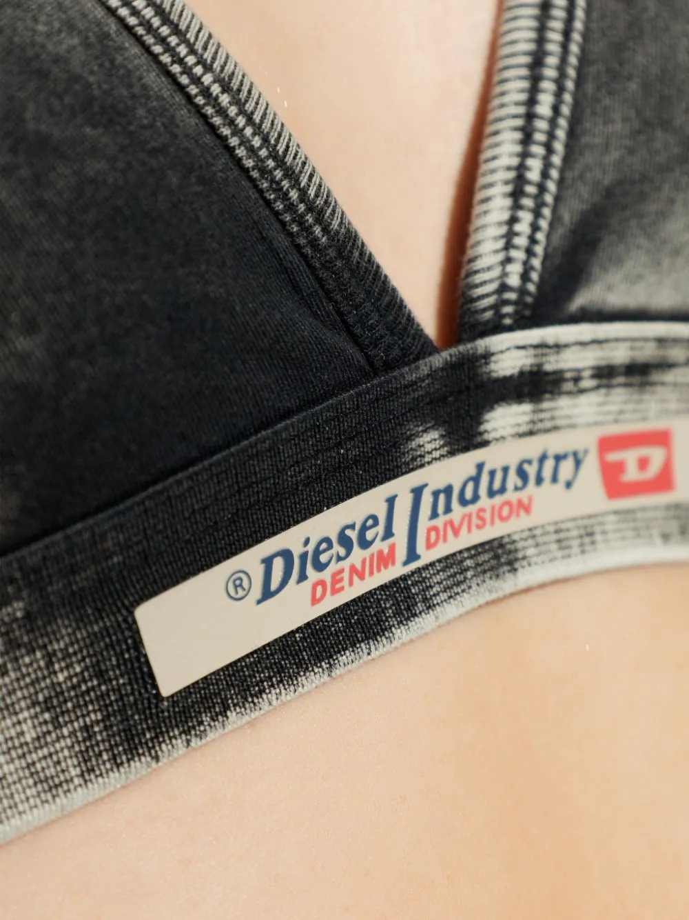 Diesel Women Denim-Effect Triangle Bra DIESEL