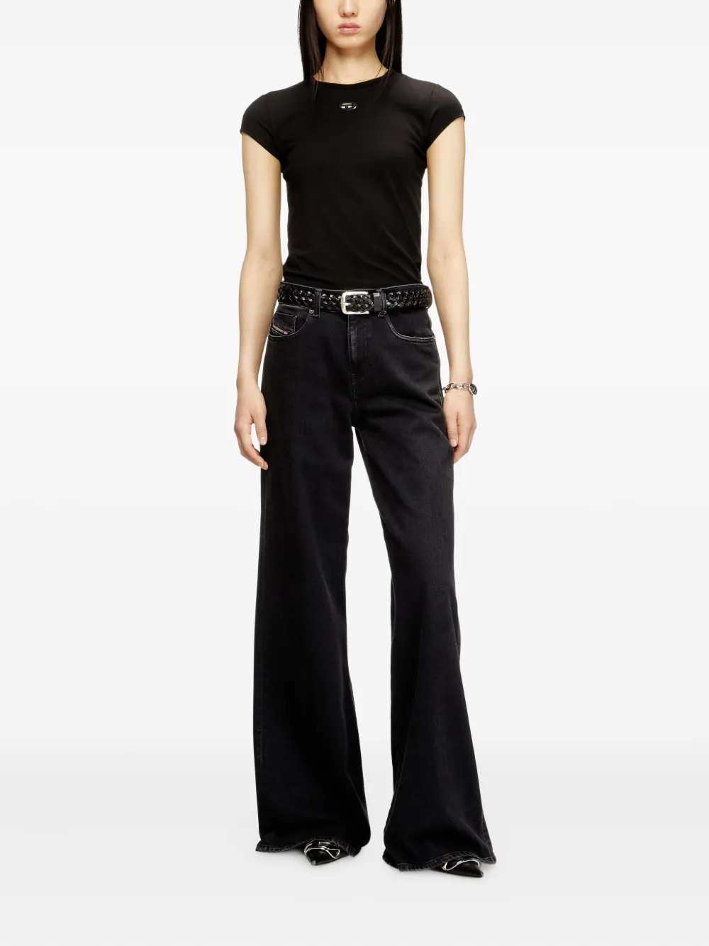 Diesel Women T-Angie T-Shirt With Embroidery DIESEL