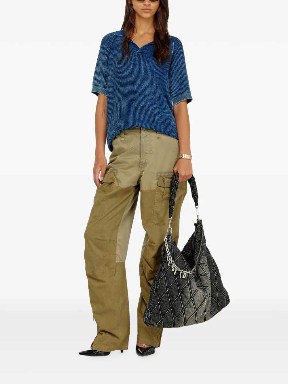 Diesel Women Cotton And Nylon Cargo Pants DIESEL