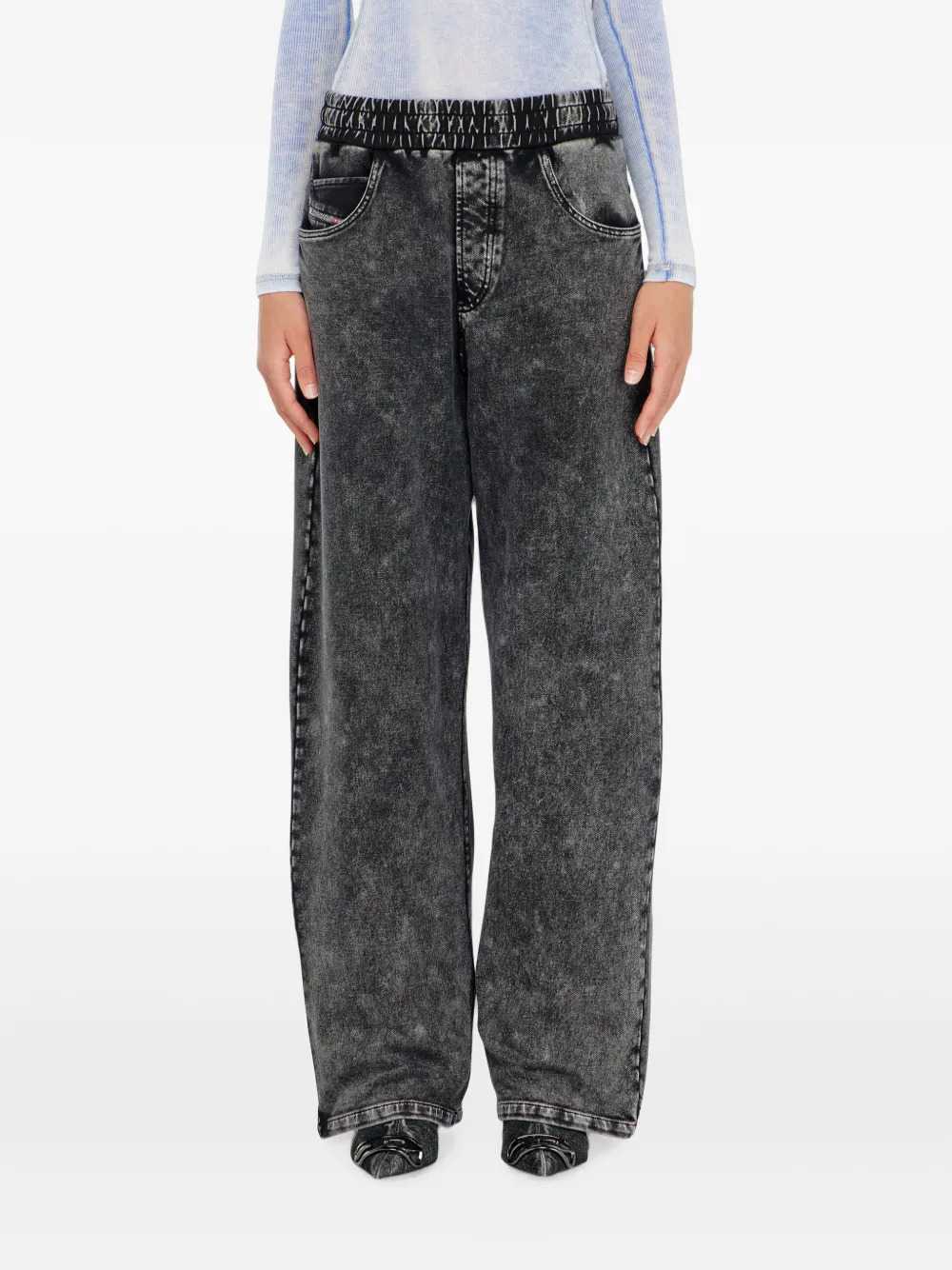 Diesel Women Denim-Effect Sports Trousers DIESEL