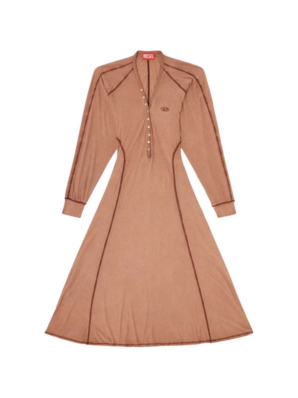 Diesel Women Ribbed Jersey Midi Dress With Batwing Sleeves DIESEL