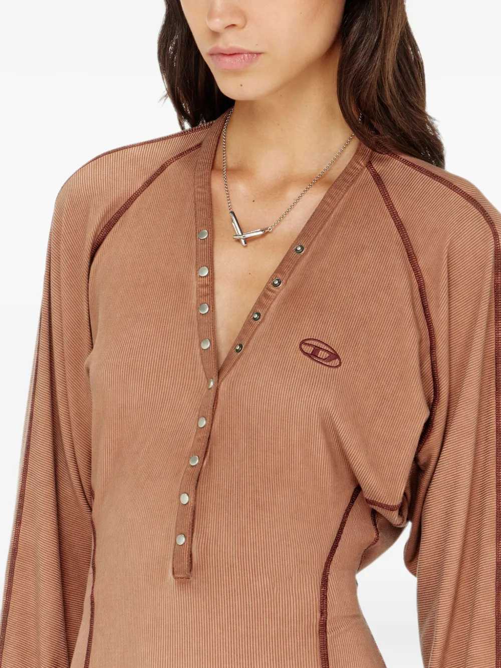 Diesel Women Ribbed Jersey Midi Dress With Batwing Sleeves DIESEL