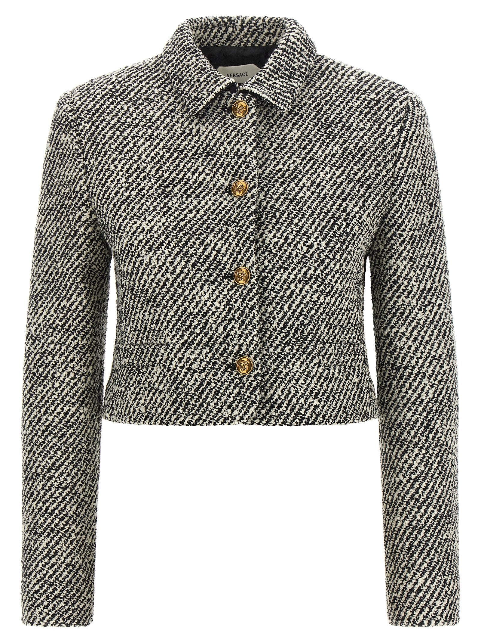 Versace Women Bouclé Wool Blend Blouson Jacket VERSACE