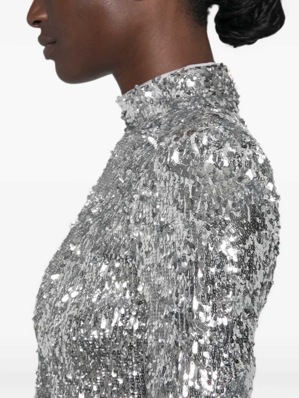 Balmain Women Sequin-Embellished High-Neck Mini Dress BALMAIN