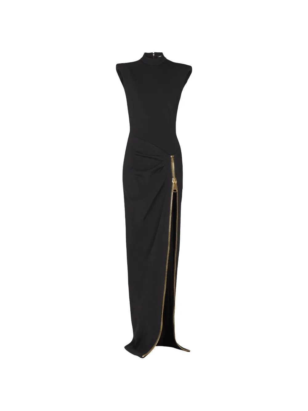 Balmain Women Long Jersey Dress With Leg Slit BALMAIN