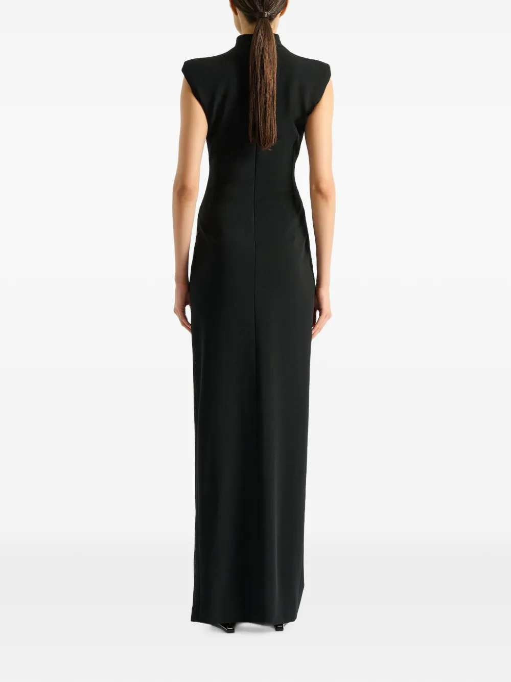Balmain Women Long Jersey Dress With Leg Slit BALMAIN