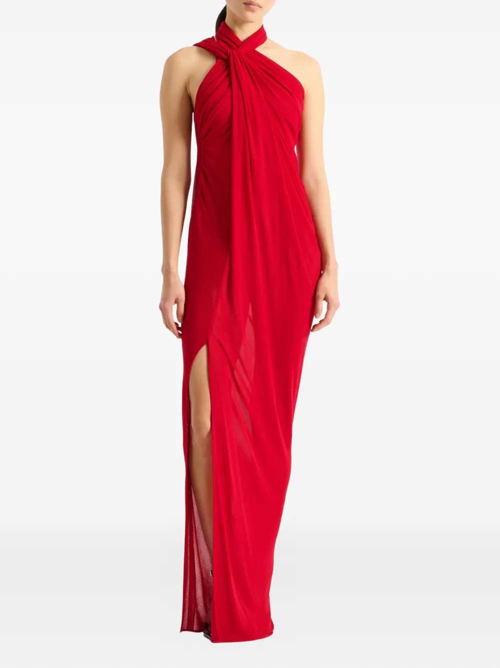 Balmain Women Draped Jersey Maxi Dress BALMAIN