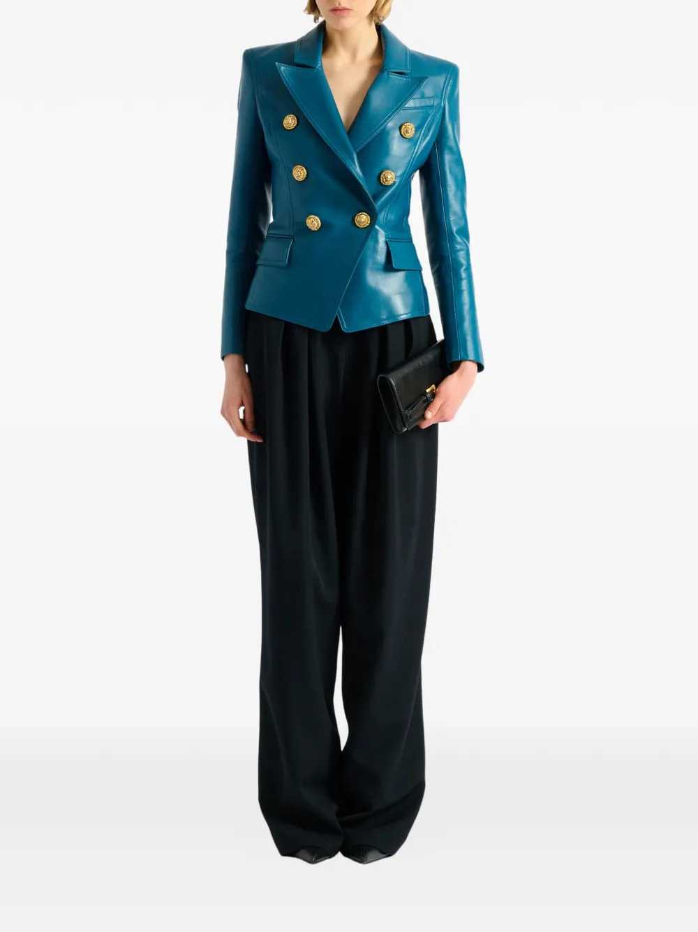 Balmain Women 6-Button Leather Jacket BALMAIN