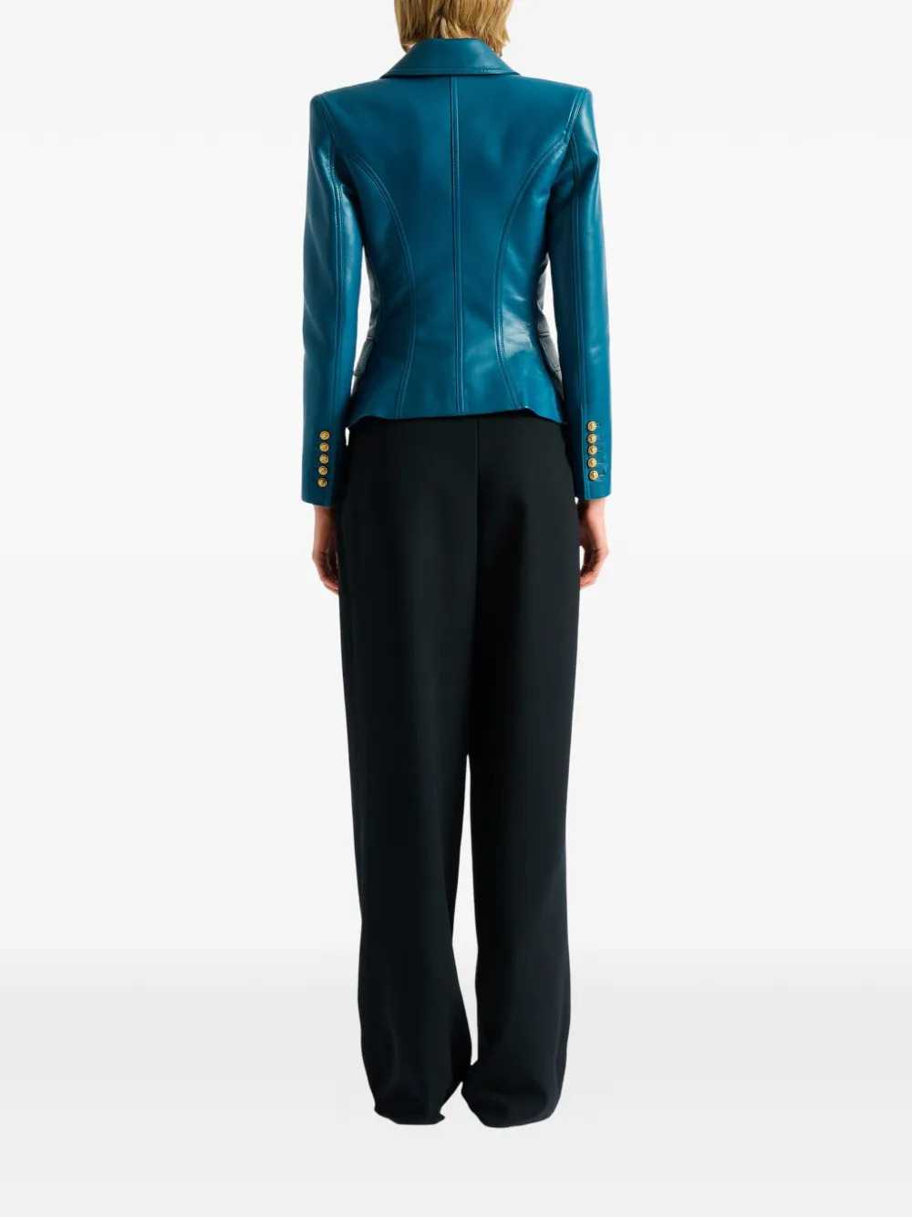Balmain Women 6-Button Leather Jacket BALMAIN