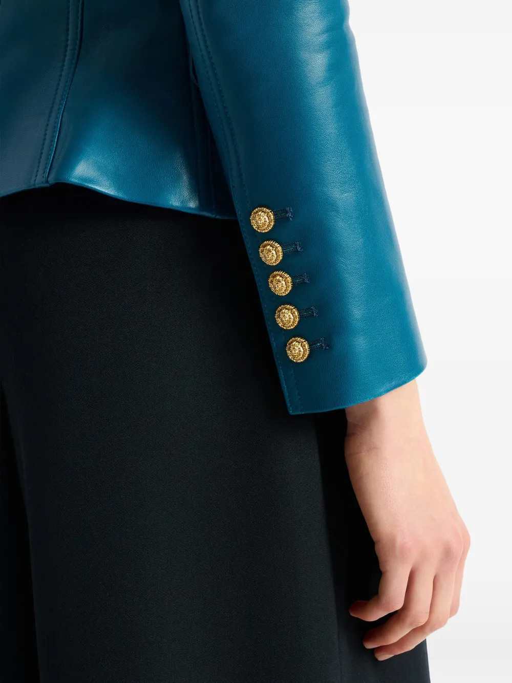Balmain Women 6-Button Leather Jacket BALMAIN