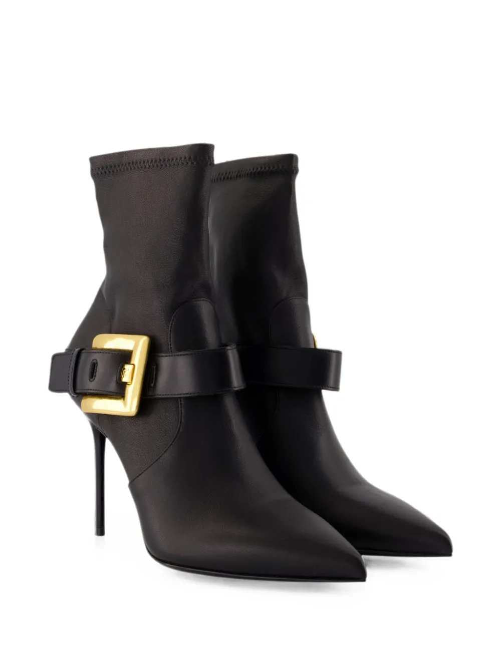Balmain Women Anthem Stretch Leather Ankle Boots BALMAIN